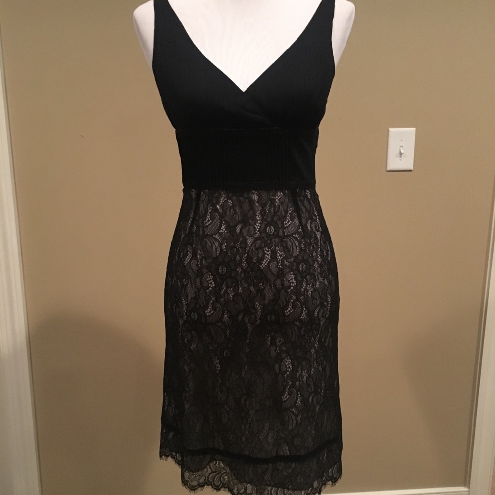 Moulinette Soeurs Silk Dress Size 2 Black Lace